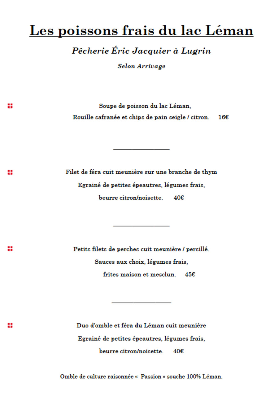 Les poissons frais du Leman